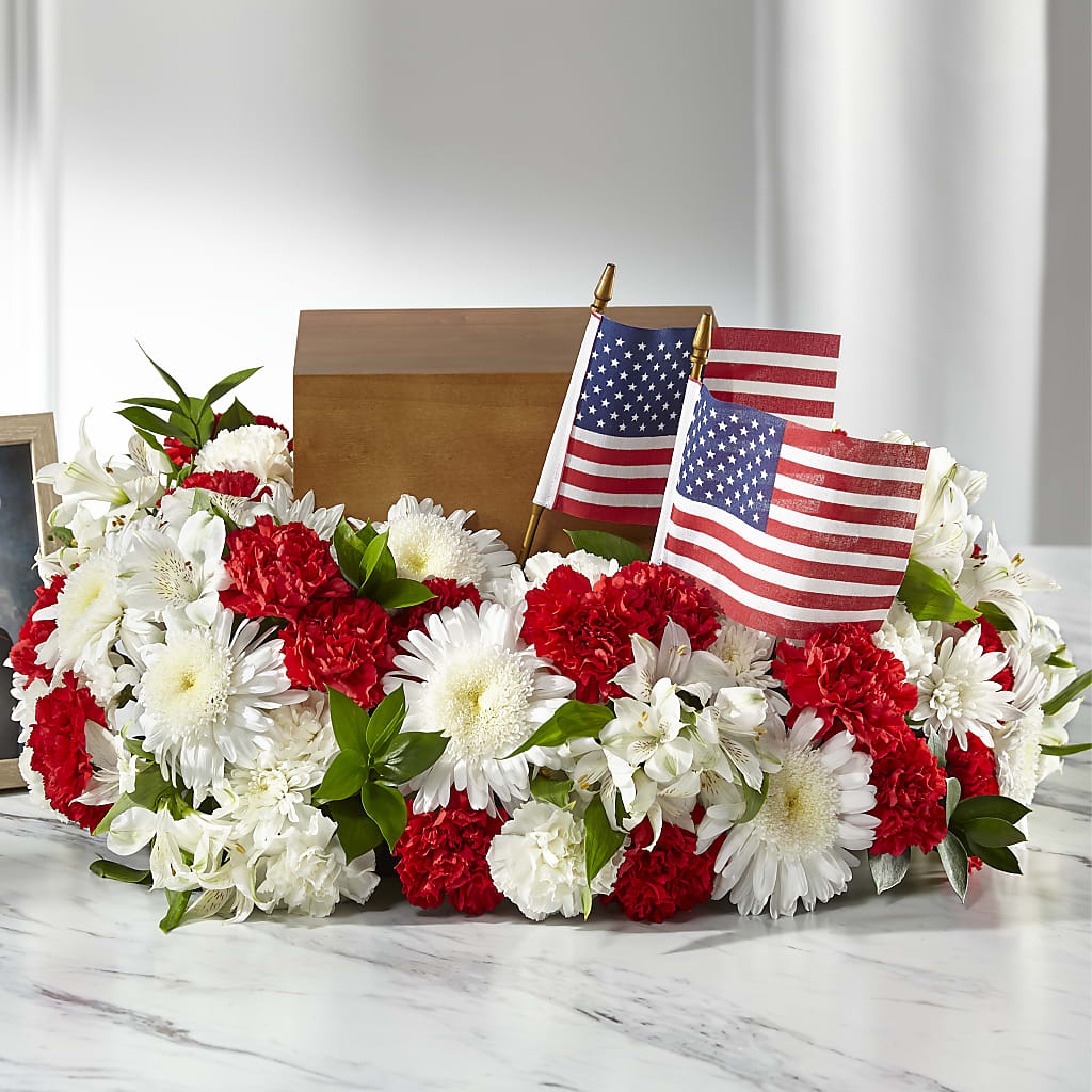 Spirit of Patriotism Cremation Adornment – A Country Home Floral, Baker City OR