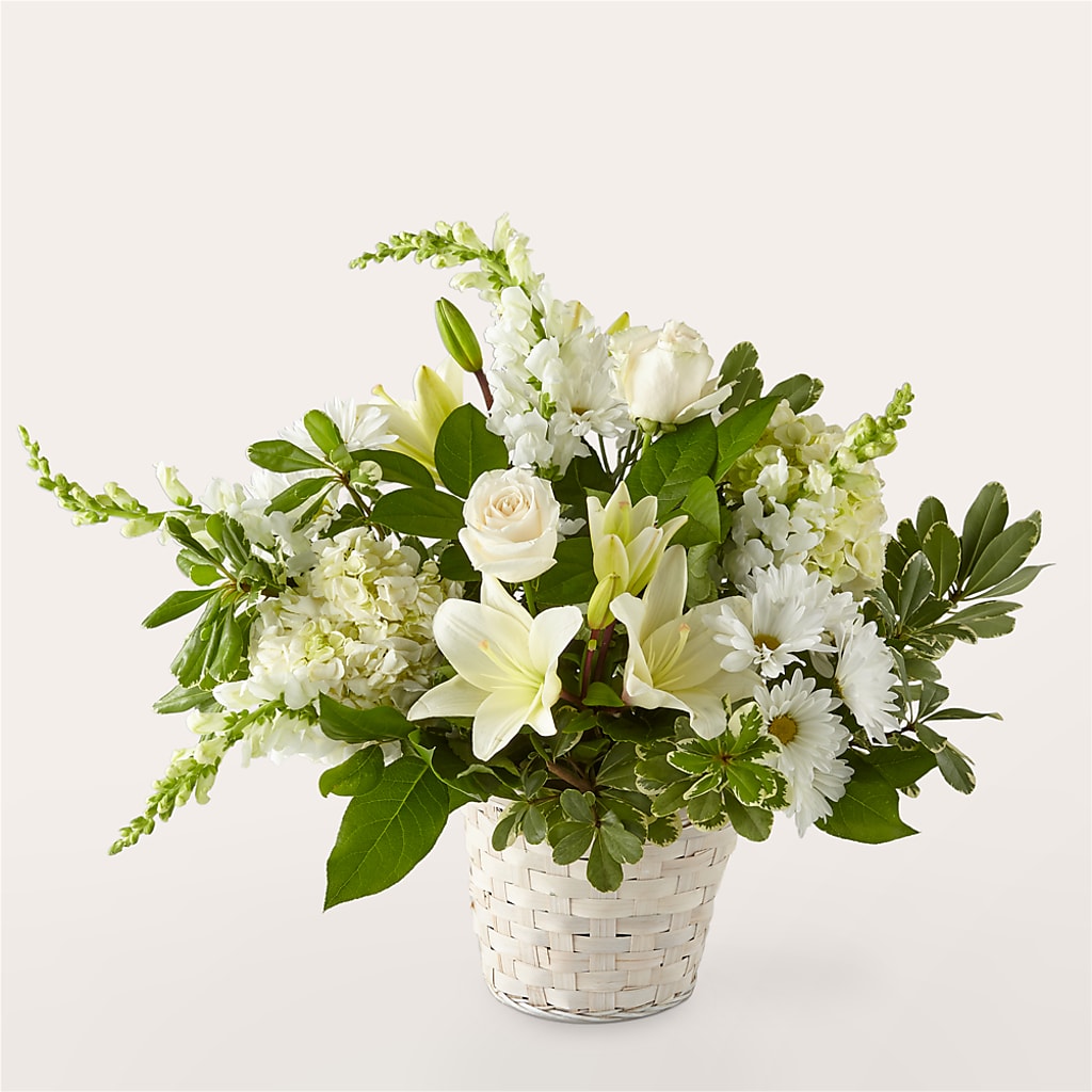 Ivory Elegance Floral Basket – A Country Home Floral, Baker City OR
