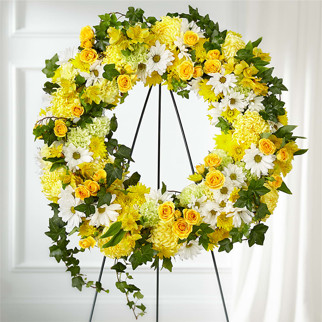 Golden Remembrance Wreath –  A Country Home Floral, Baker City OR
