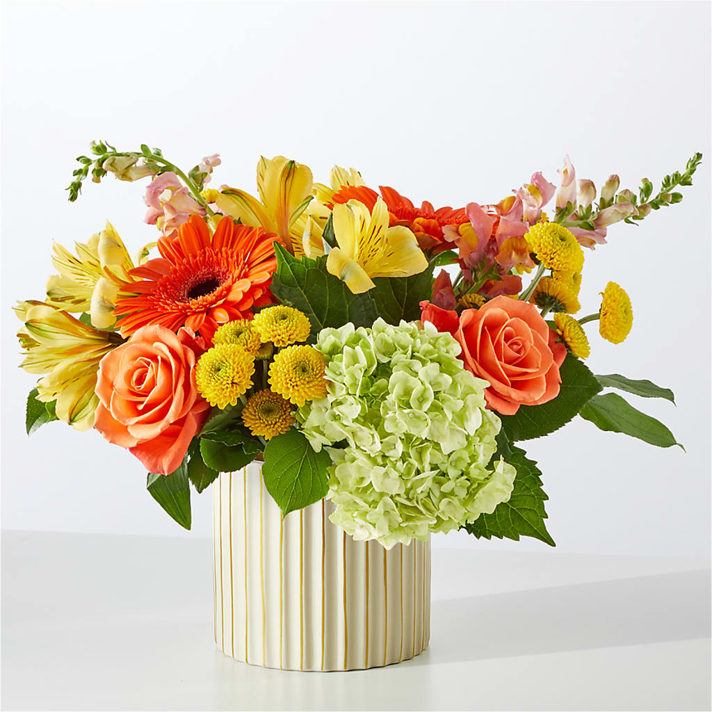 Autumn Sunshine Bouquet with Ivory Vase –  A Country Home Floral, Baker City OR
