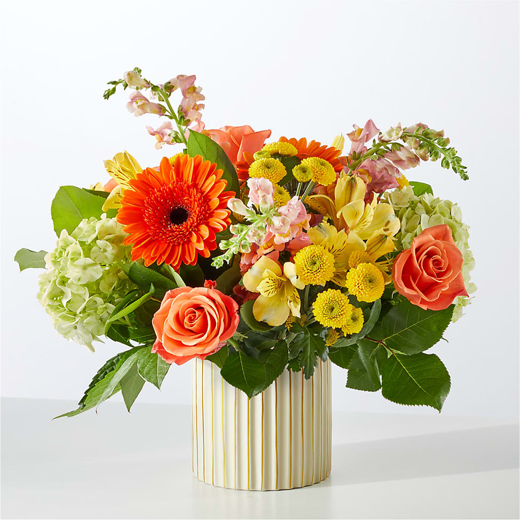 Autumn Sunshine Bouquet with Ivory Vase –  A Country Home Floral, Baker City OR