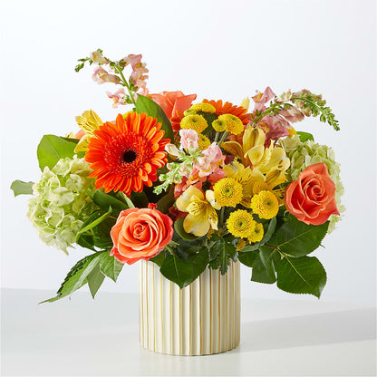 Autumn Sunshine Bouquet with Ivory Vase –  A Country Home Floral, Baker City OR