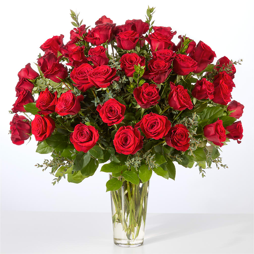 Forever Yours Fifty Stem Red Rose Bouquet –  A Country Home Floral, Baker City OR